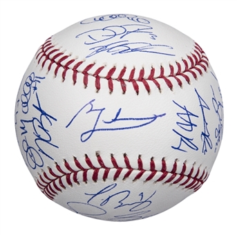 2016 Chicago Cubs Team Signed OML Manfred World Series Baseball With 23 Signatures (Fanatics & Schwartz)